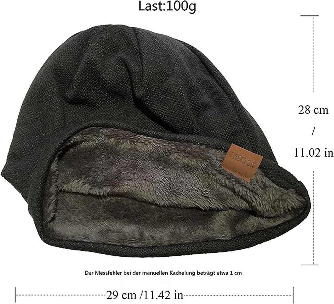 Strickmütze Mütze Herren Damen Warme Plüsch Herbst Wintermütze (Weich und Bequem Strickmütze) Slouch Mützen