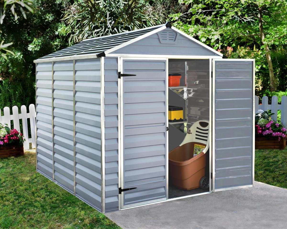 Canopia by Palram Geräteschuppen 6X8 SKYLIGHT Shed Dark Grey/Anthracite   2 x Regal