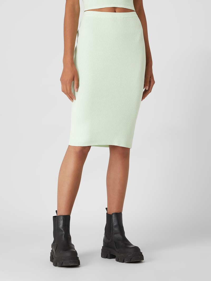 Rock mit Rippenstruktur in mint
