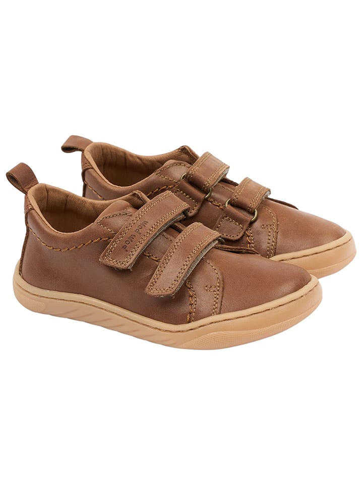 POM POM Leder-Barfußschuhe in Hellbraun günstig kaufen