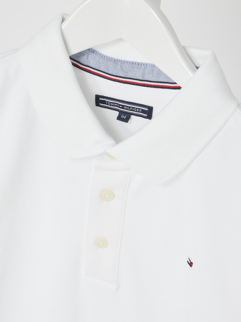 Poloshirt mit Logo-Stickerei in weiß