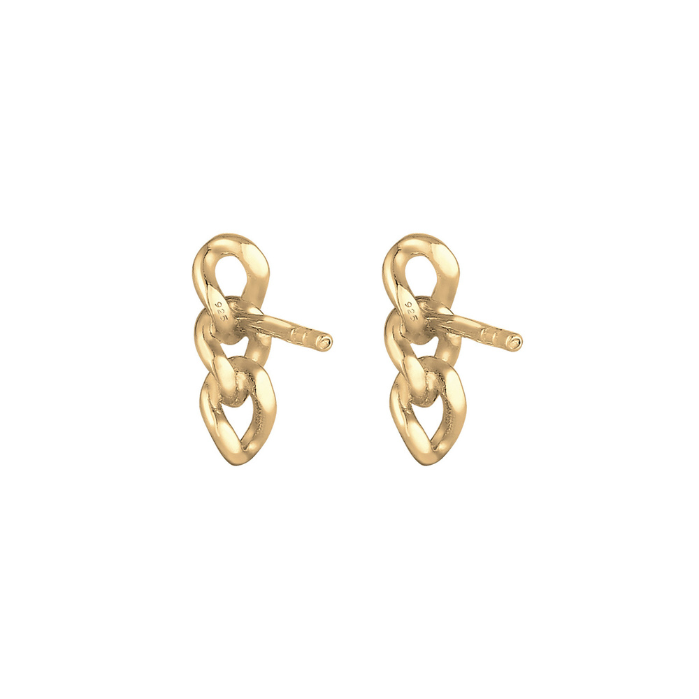Elli Elli Boucles d'Oreilles Femme Chaînette Bouchon en Argent Sterling 925 Boucles d'oreilles