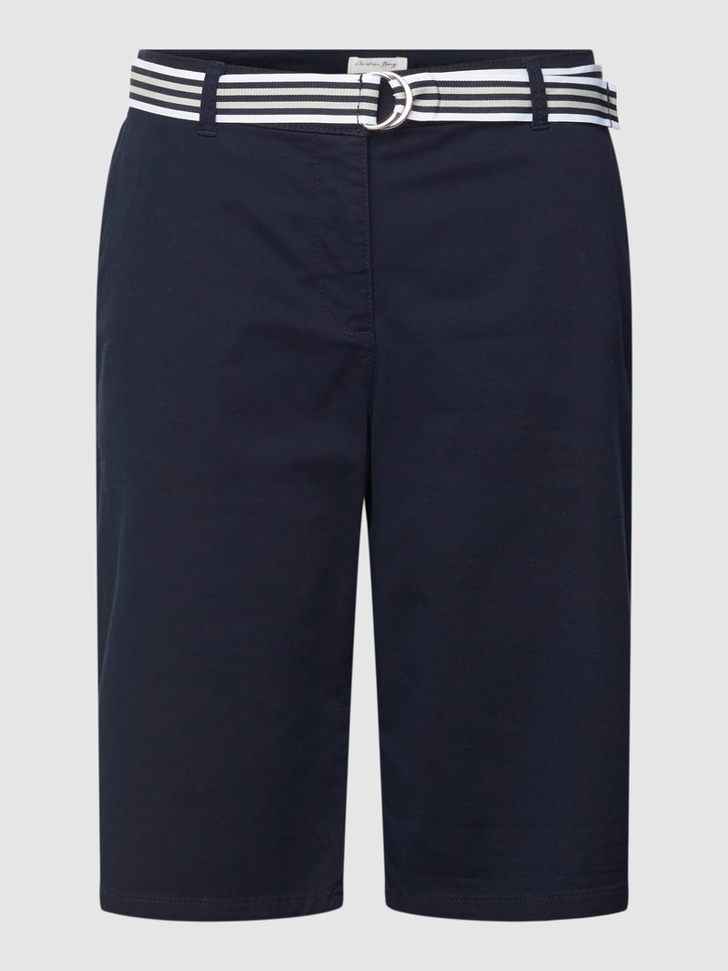 Chino-Shorts mit Leistentasche in dunkelblau