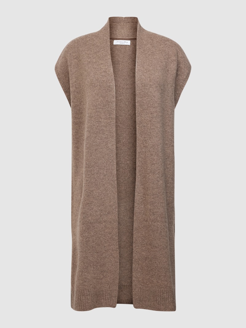 Strickjacke mit offener Front in haselnuss braun