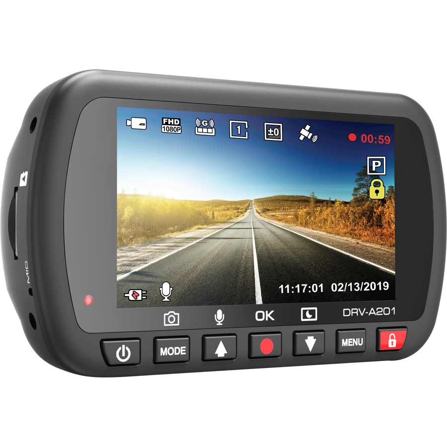 Kenwood Dashcam DRV-A201 mit 2 Megapixel CMOS Sensor, 136° Weitwinkelobjektiv und G-Sensor - ATU