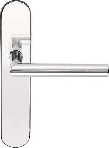 Mâner de ușă cu arc Formani 1501D242IPXX0F BASICS LB2-19 P13SFC, cu placă spate, jaluzător, oțel inoxidabil lustruit