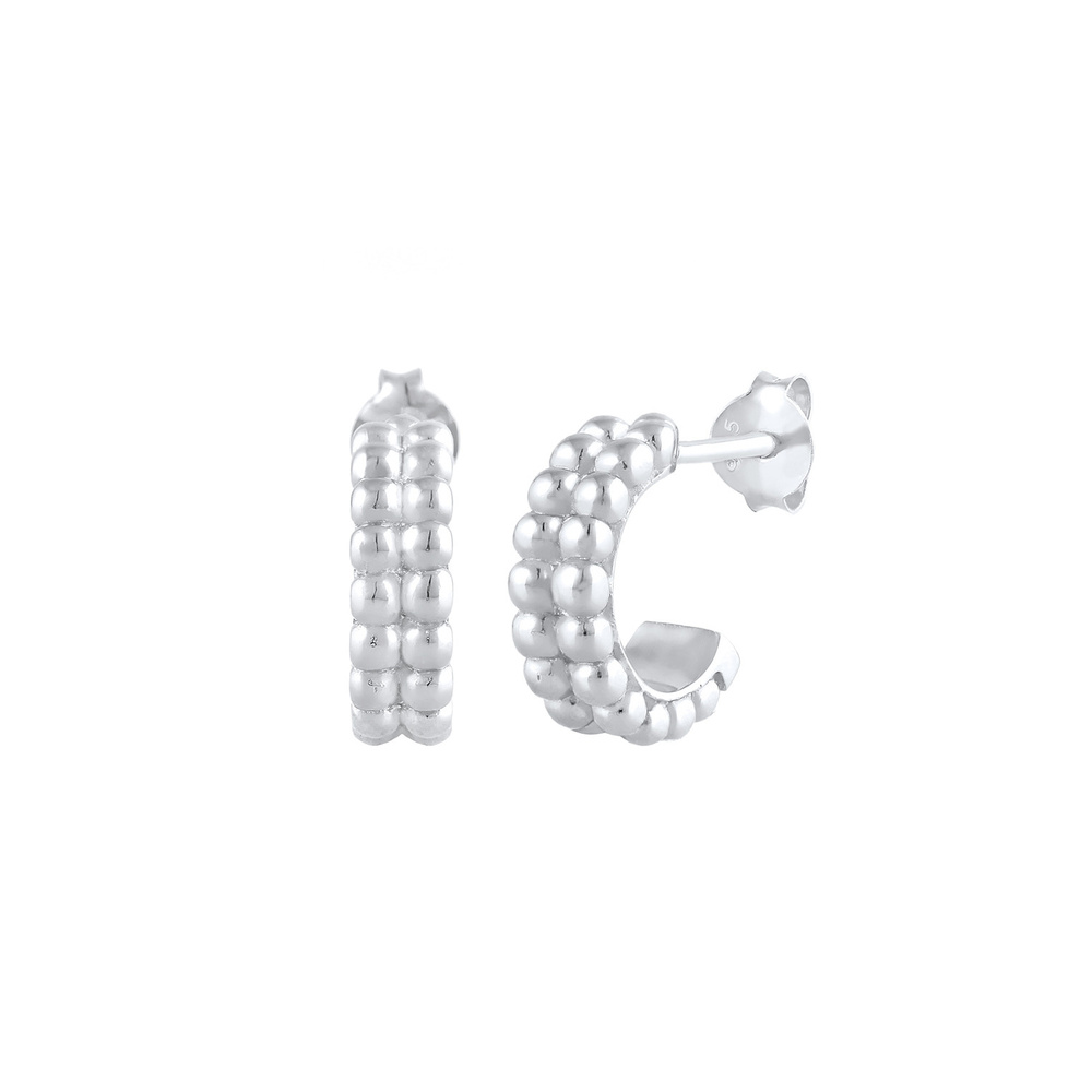 Elli Elli Boucles d'Oreilles Mini-balle créole pour dames en argent sterling 925 Boucles d'oreilles