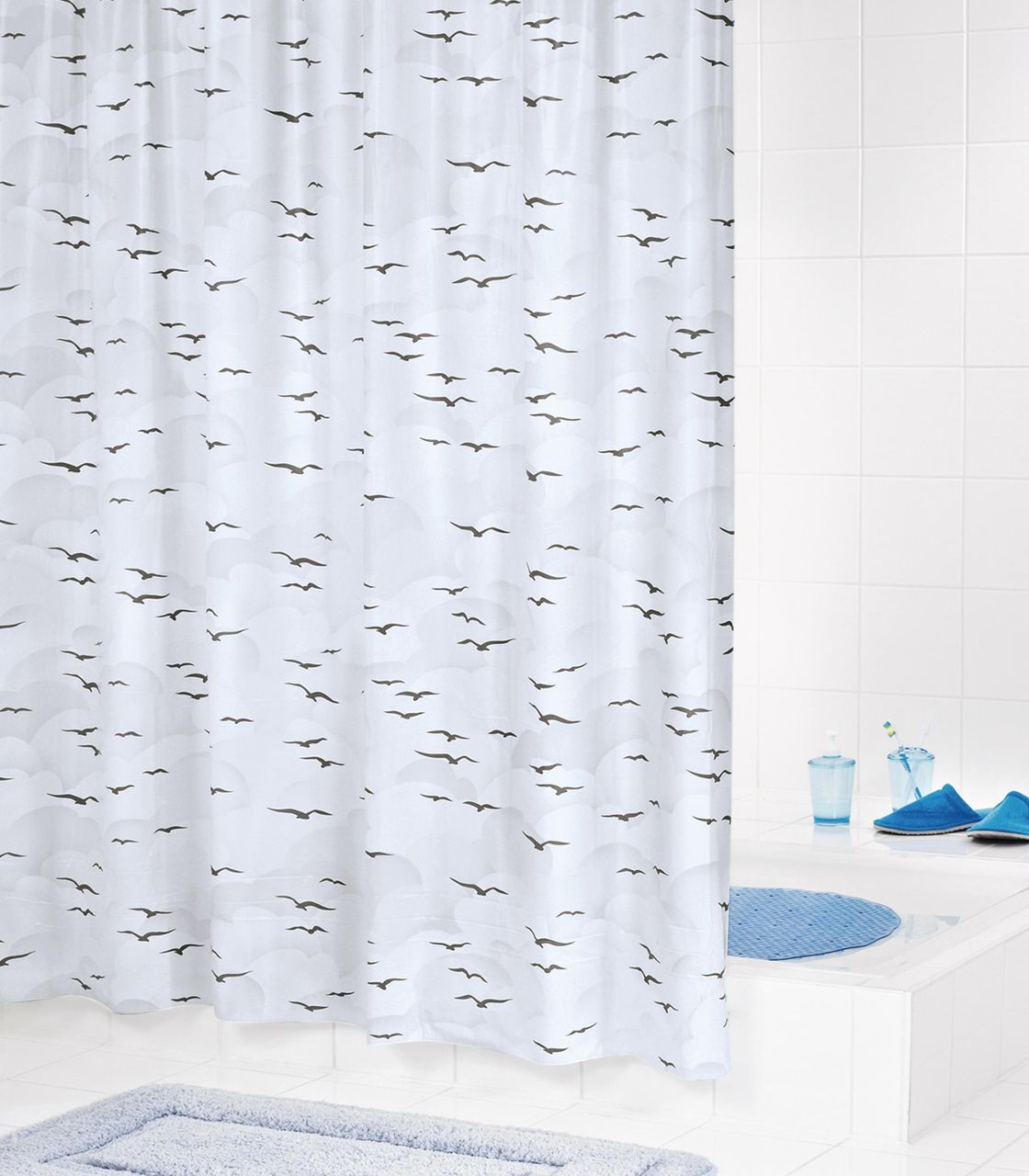 Ridder Duschvorhang Folie Sylt ca. 240x180 cm, beige, inkl. Ringe,