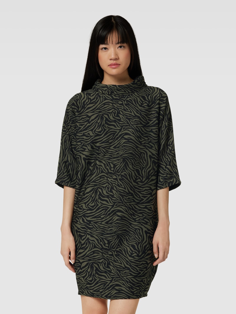 Minikleid mit Rollkragen in khaki