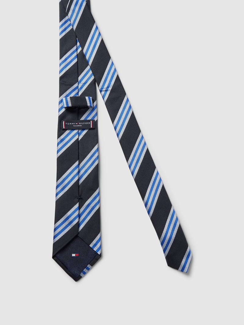 Krawatte mit Streifenmuster Modell 'VARSITY' in marineblau