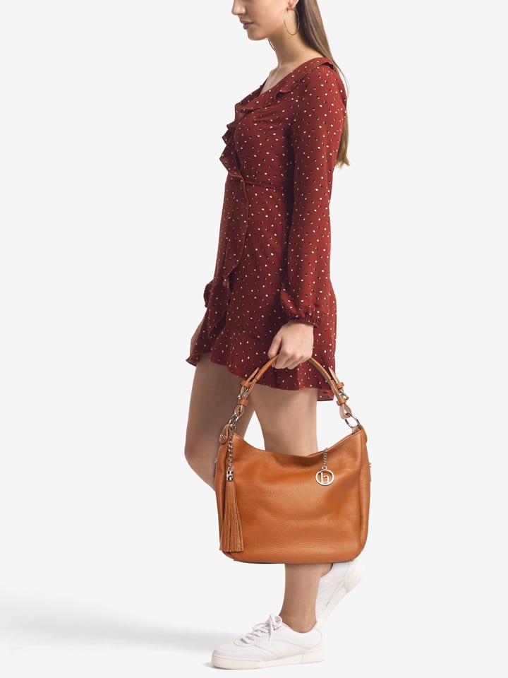 Lia Biassoni Leder-Schultertasche 