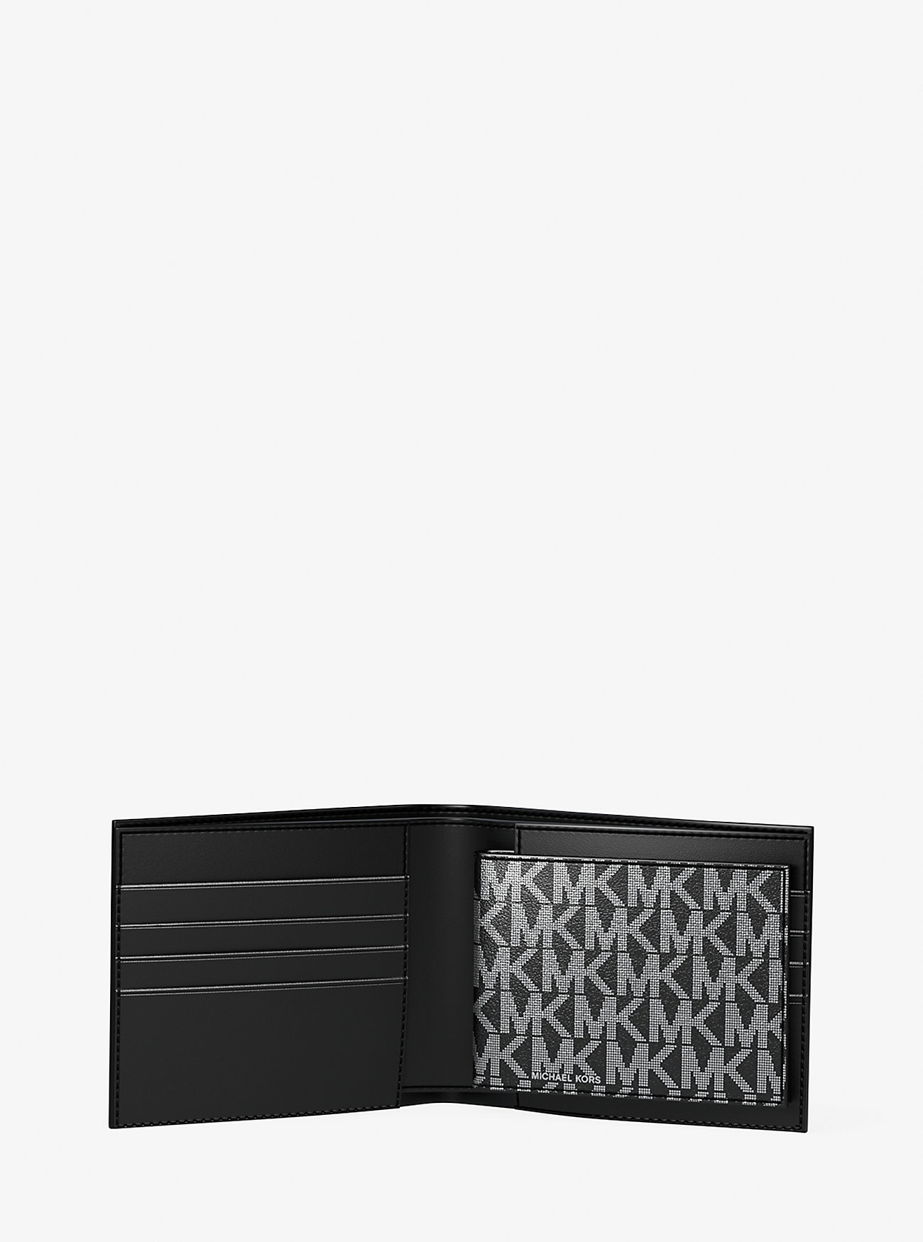 Hudson Metallic Signature Logo Billfold Lommebok Med Passportveske - SVART