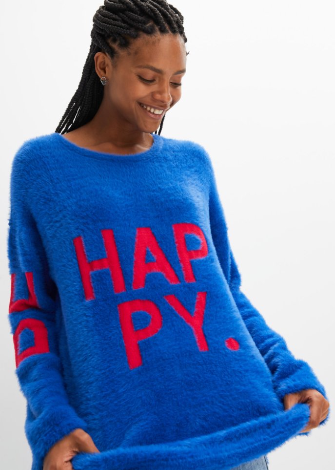 Hairy Strickpullover mit Wording