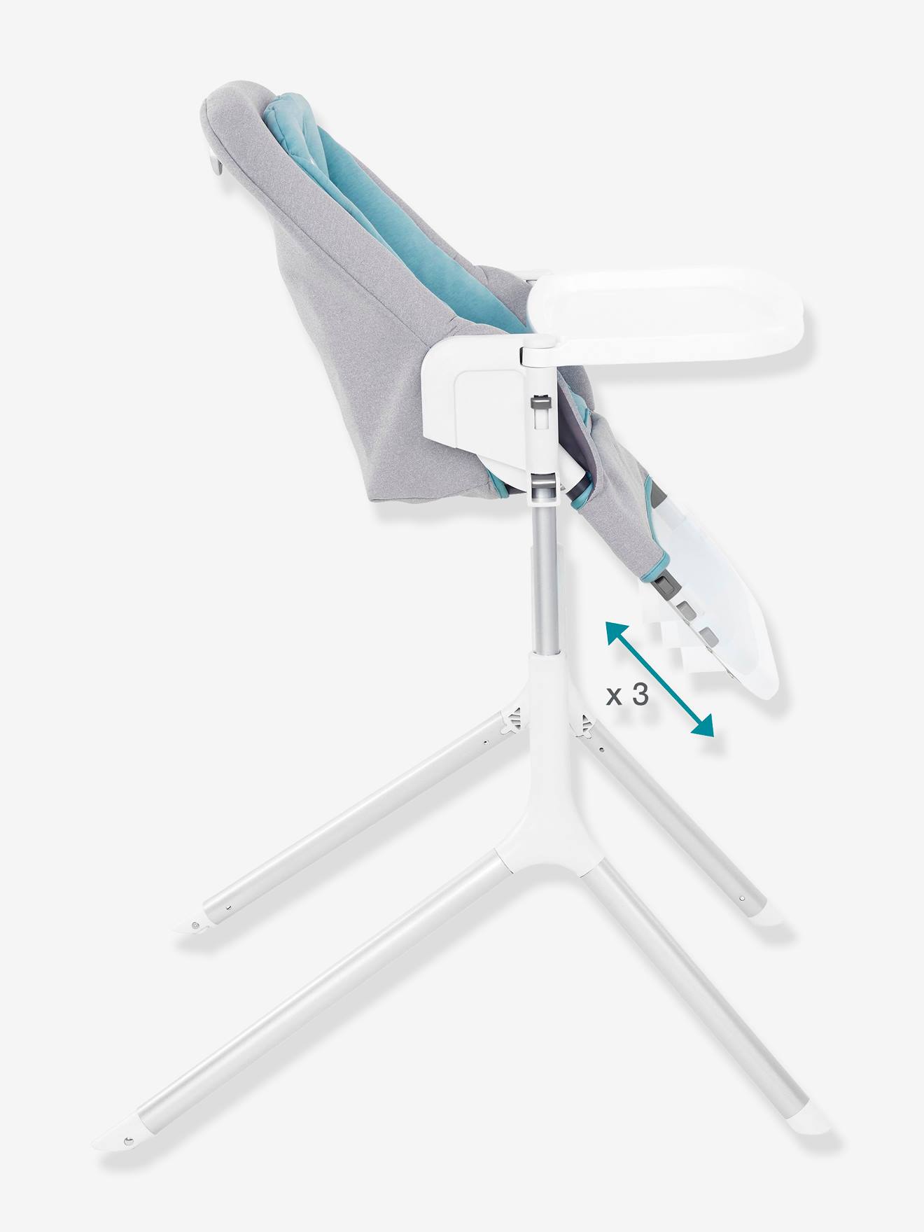 Chaise haute Slick 2 en 1 BABYMOOV blanc bleu gris