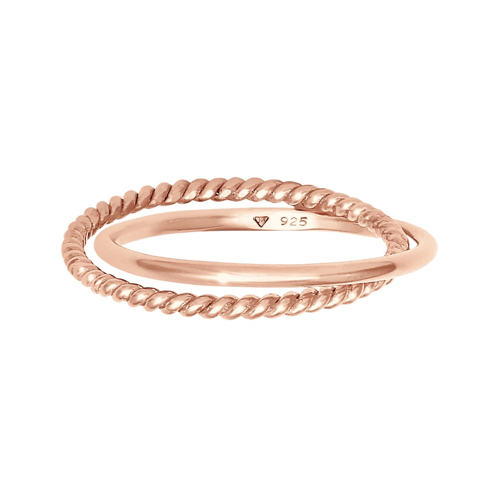 Elli Elli Bague Femmes Enroulement Classique Filigrane Torsadé Tendance en Argent Ster Bague