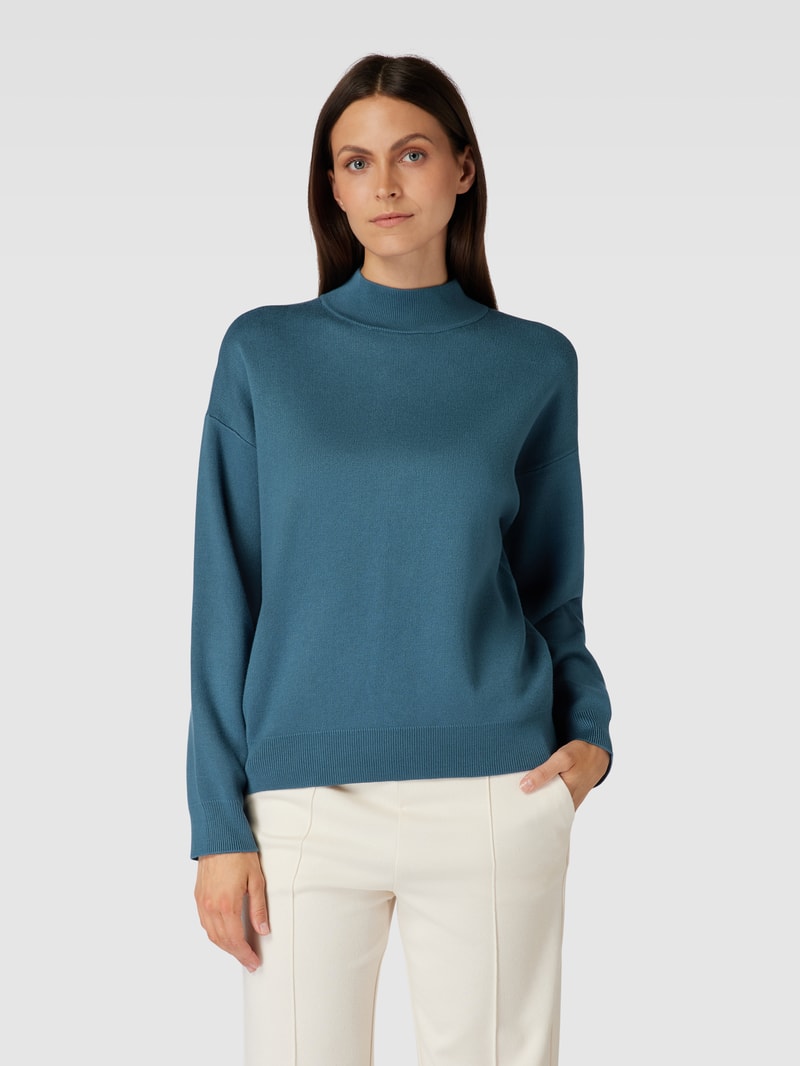 Strickpullover mit Rollkragen in lagune