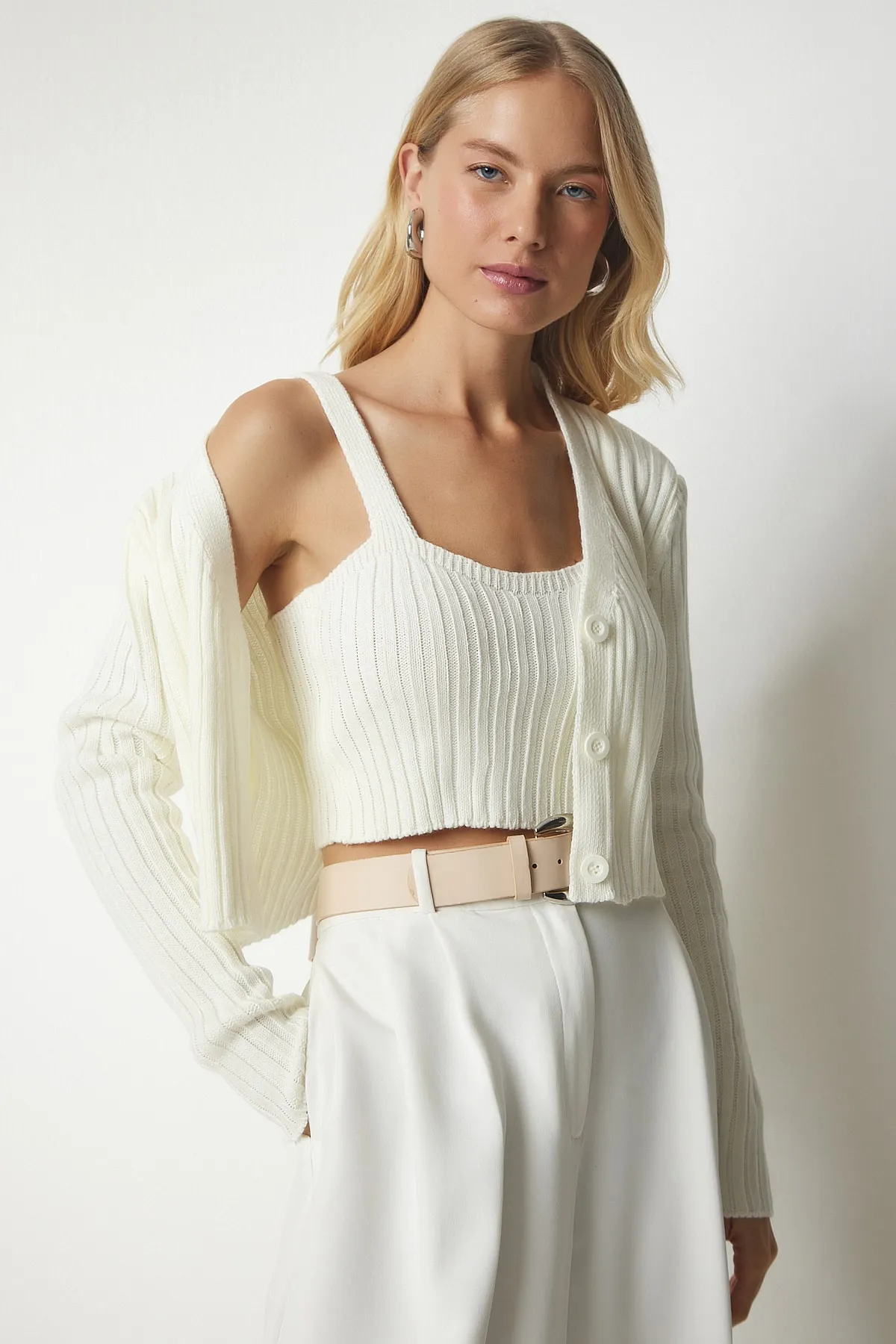 Happiness İstanbul  Zweiteiler - Ecru - Oversized