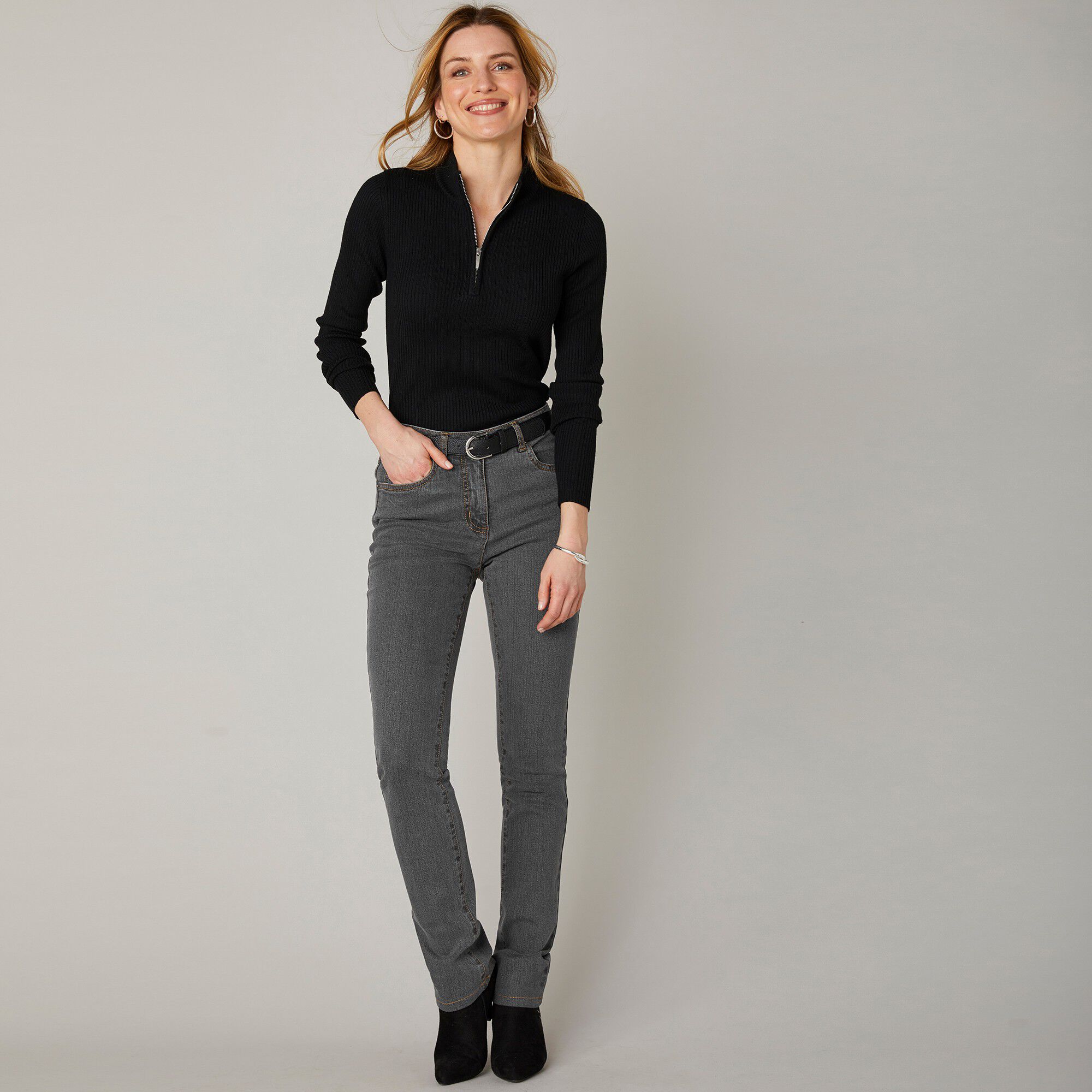 Jean droit stretch