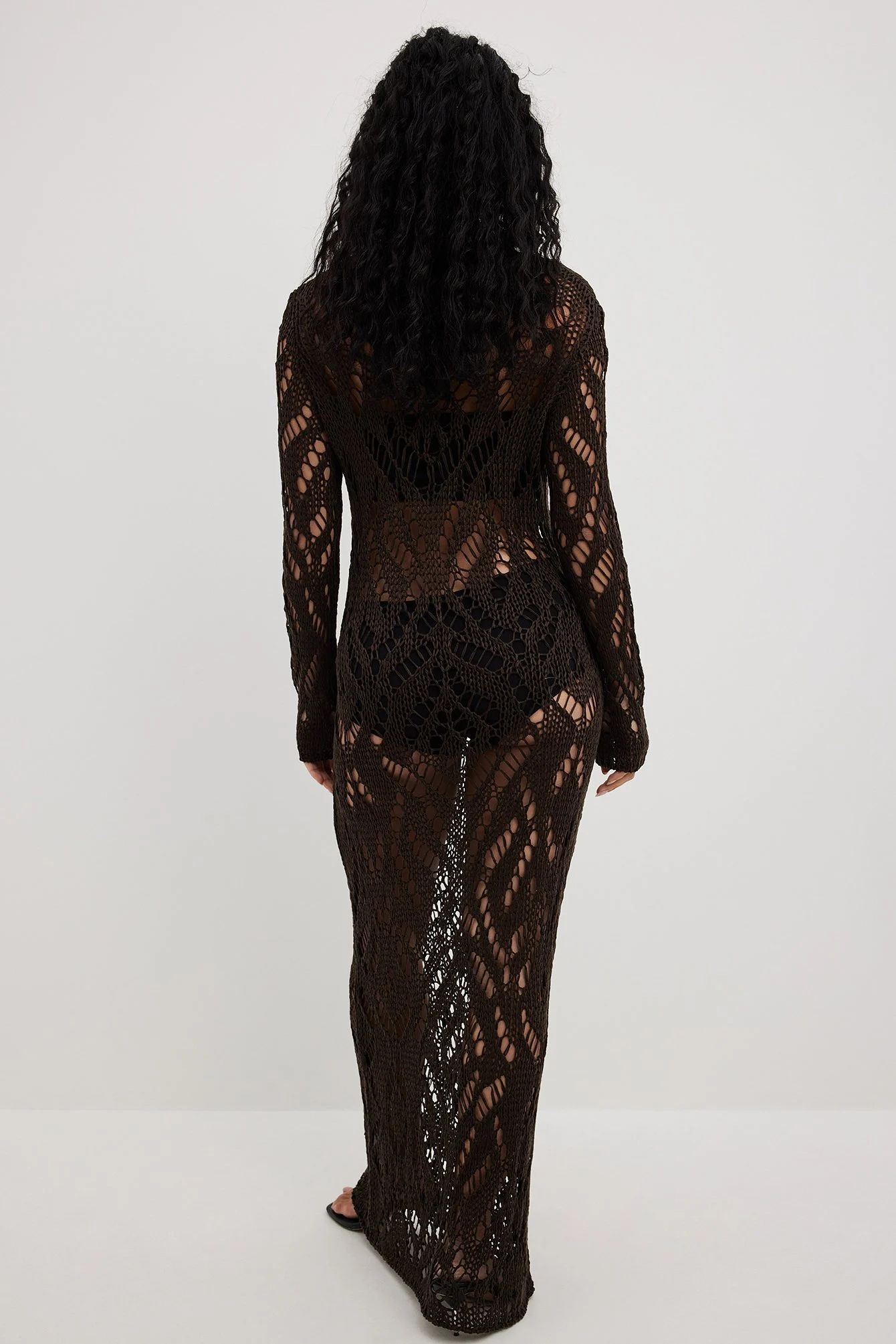 Gehäkeltes Maxi-Strickkleid