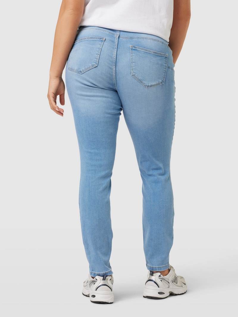 PLUS SIZE Skinny Fit Jeans mit 5-Pocket-Design Modell 'SELA' in hellblau