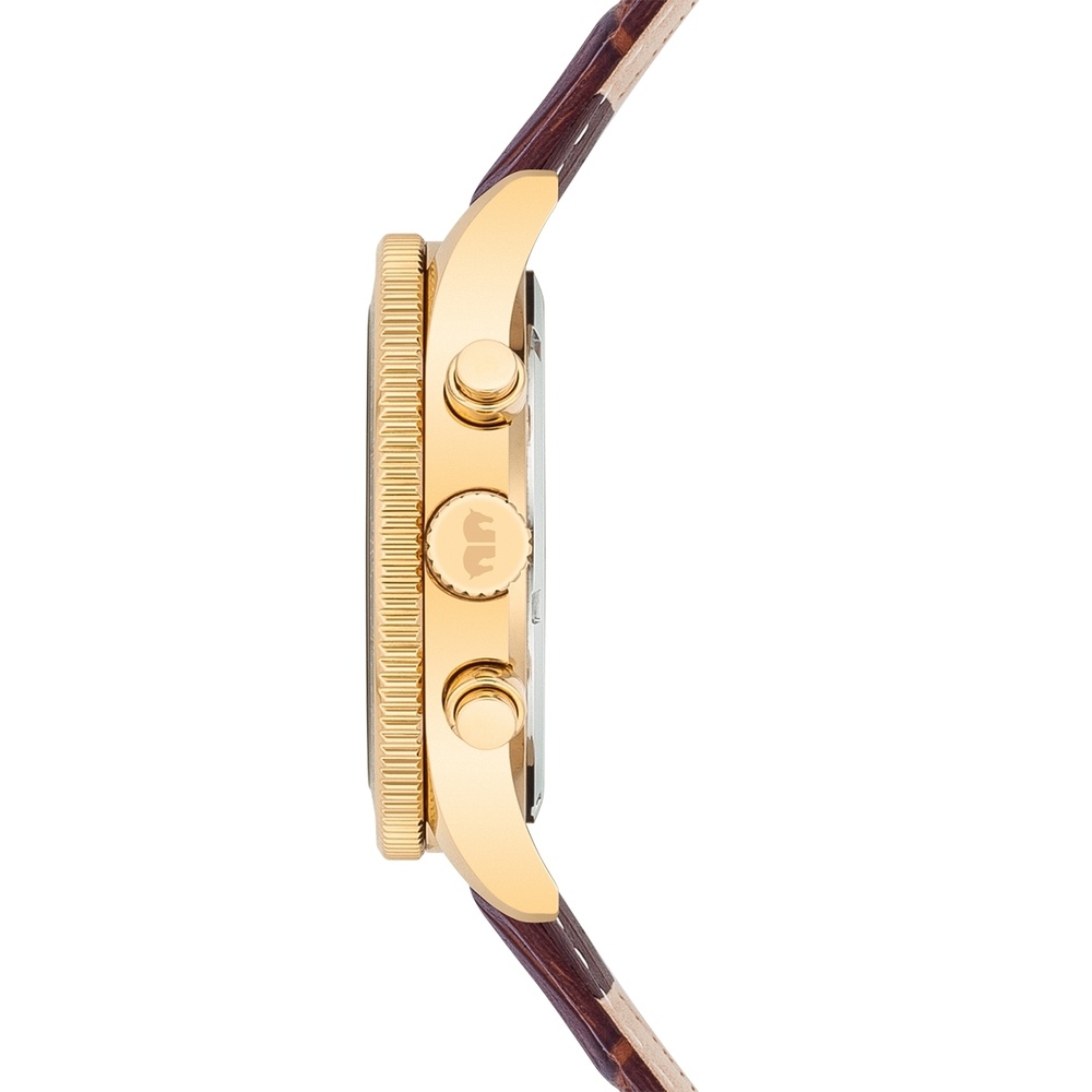 Rhodenwald & Söhne Chronographe Karthago II en Or jaune Cuir véritable en Marron Montre