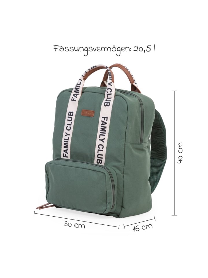 Childhome Wickelrucksack Family Club - Signature - in gruen günstig kaufen onesize