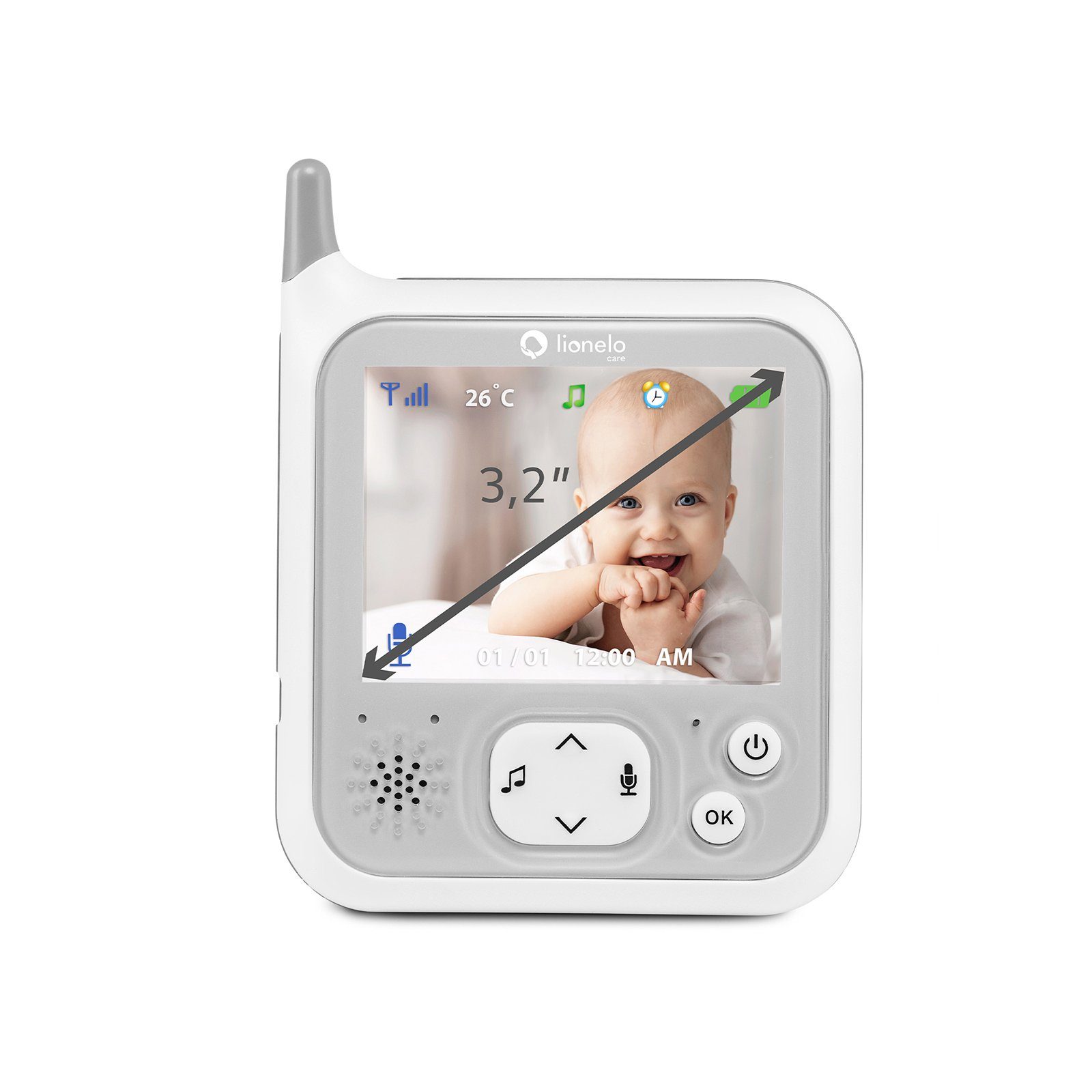 lionelo Babyphone Babyline 7.1, VOX-System temperaturfühler 40 Stunden reichweite 260m