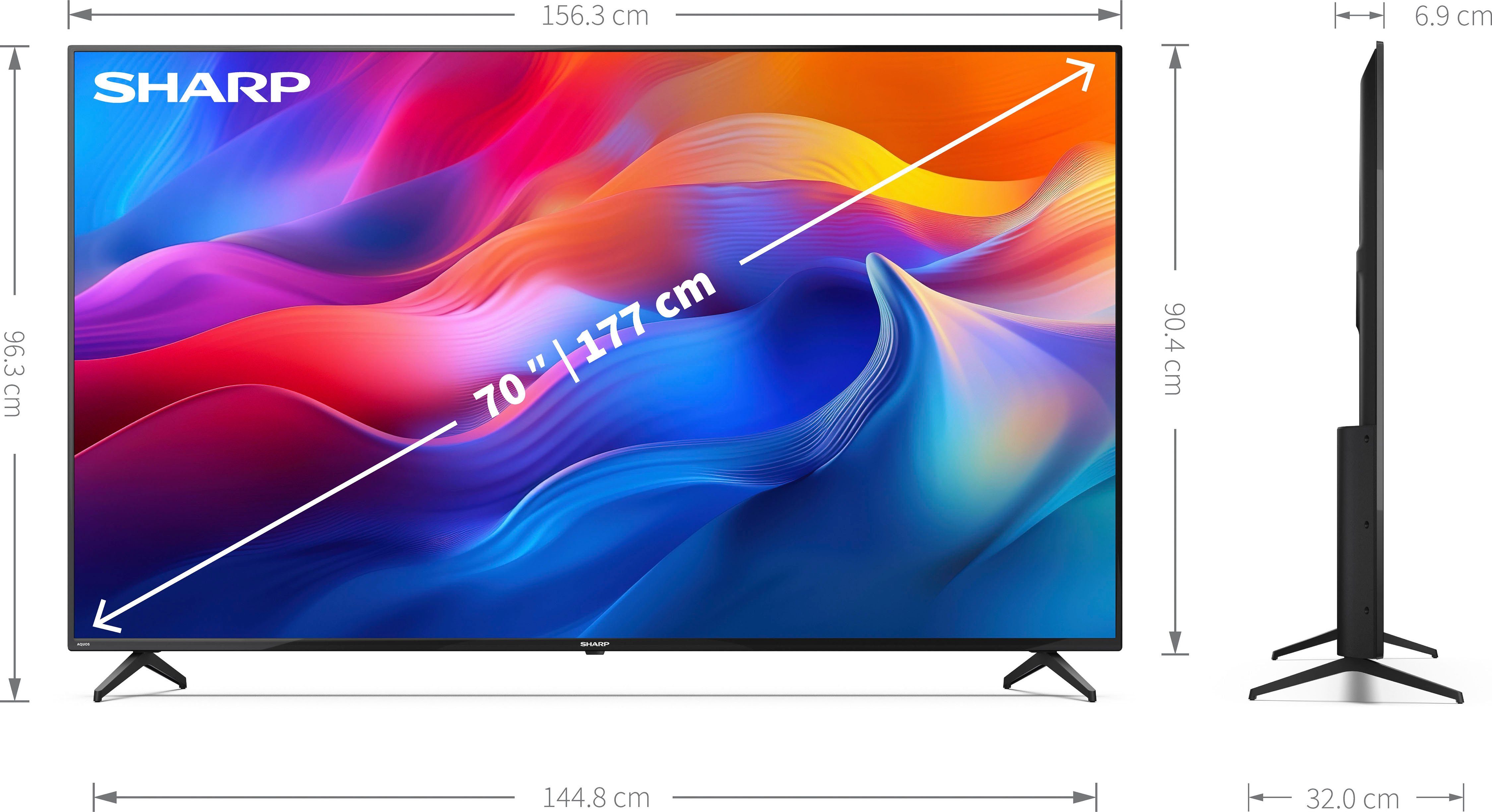 Sharp 4T-C70FL2EL2AB LED-Fernseher (177 cm/70 Zoll, 4K Ultra HD, Android TV, Smart-TV, HDMI 2.1)