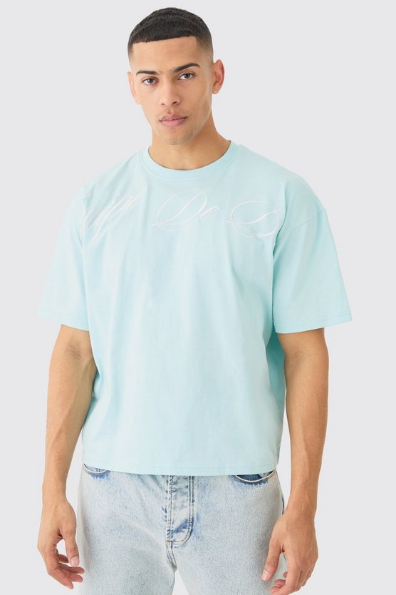 Kastiges Oversize T-Shirt mit Stickerei