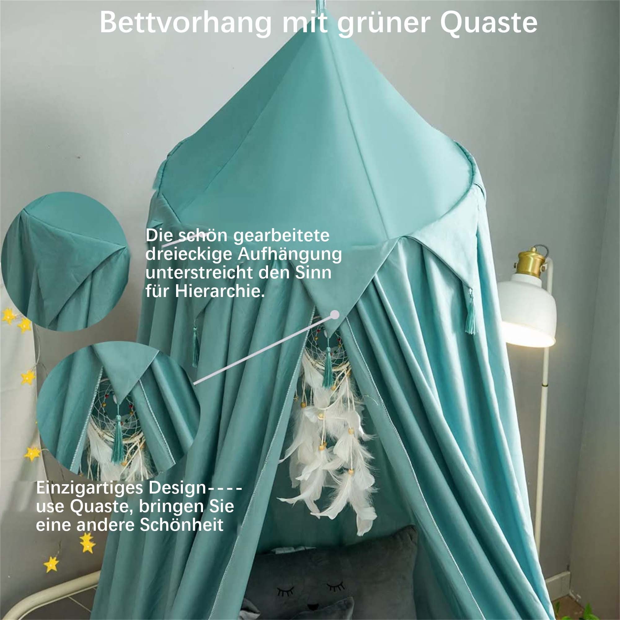 flowgoer Moskitonetz Kinderzimmer mit verstecktem Zelt zur Dekoration