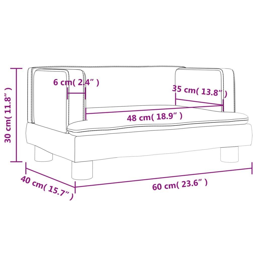vidaXL Kindersofa Kindersofa Braun 60x40x30 cm Kunstleder Kindercouch Kindermöbel Kinder