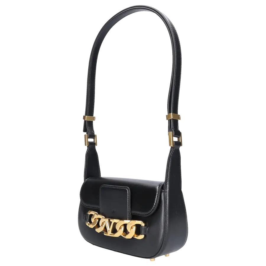 Valentino Garavani - Handtasche VLOGO CHAIN SMALL Kalbsleder - schwarz