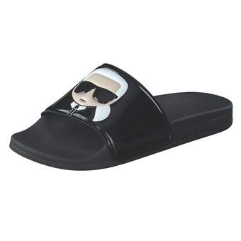 Karl Lagerfeld Kondo Shine Ikonic Slide in schwarz