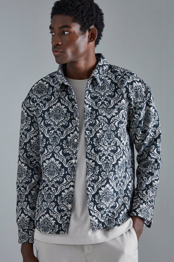 Langärmliges kastiges Overshirt