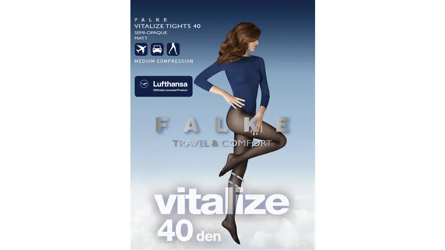 FALKE Damen Feinstrumpfhose Vitalize 40 DEN black (3009)