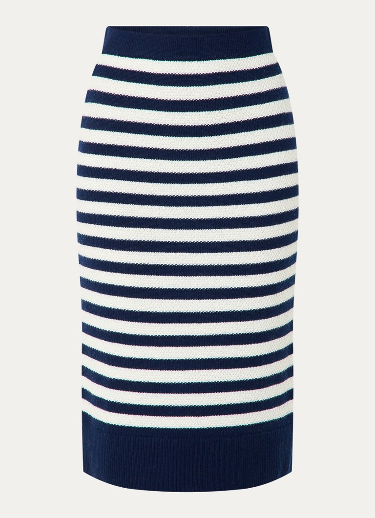 Gonna a tubino midi a righe in lana fine Claudie Pierlot