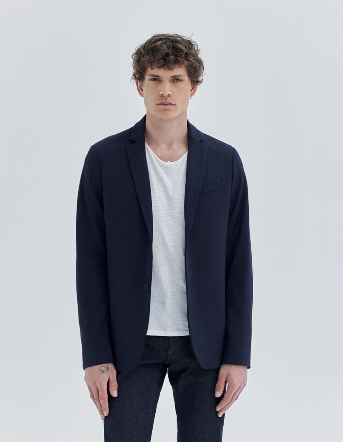 Veste marine Interlock Homme