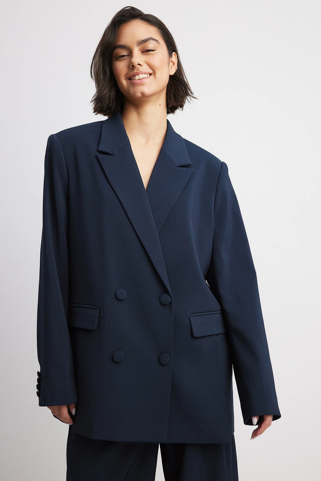 Gerader, zweireihiger Oversize-Blazer