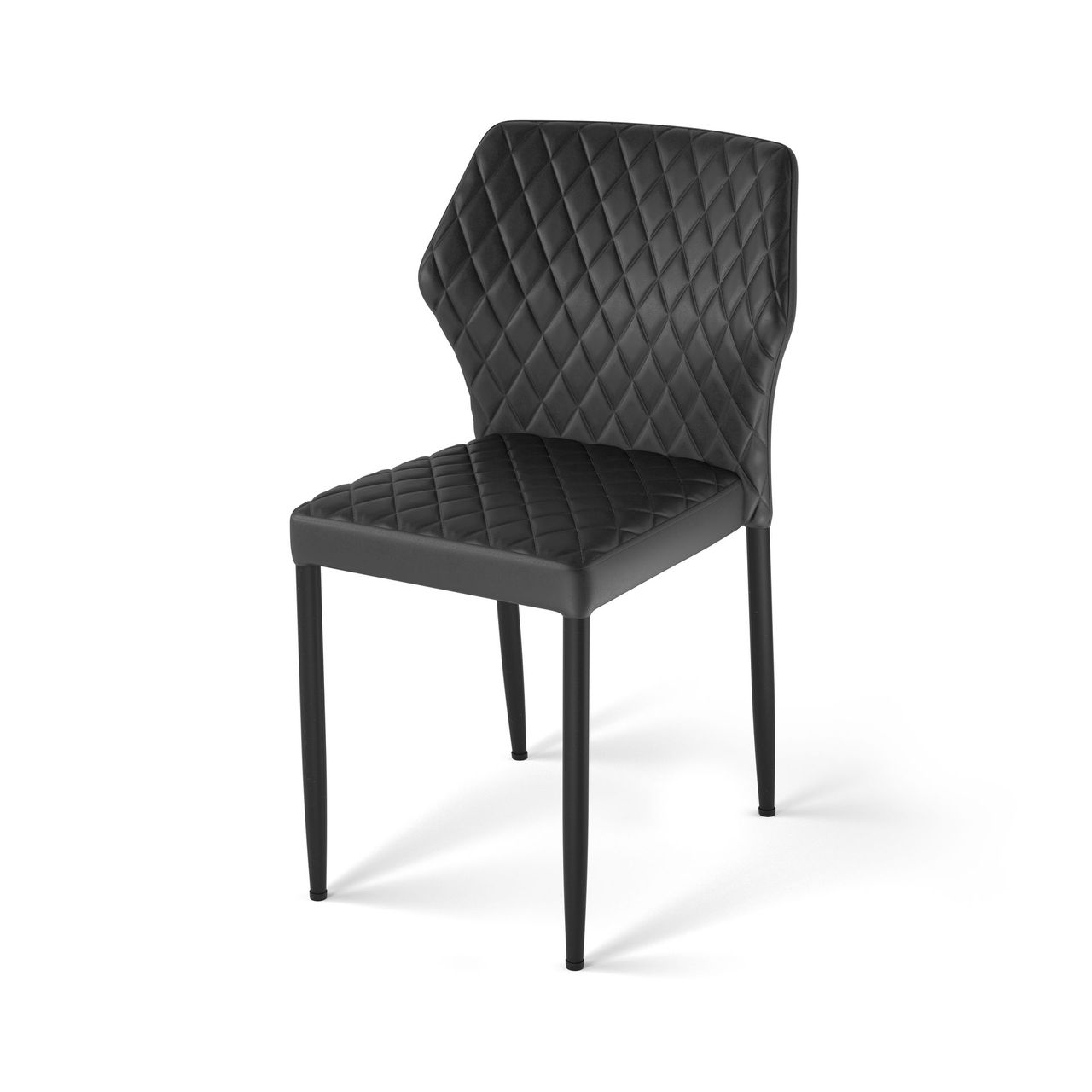 VEBA Louis Stapelstuhl Schwarz, kunstleder gepolstert, feuerhemmend, 49x57,5x81,5cm (BxTxH), 52003
