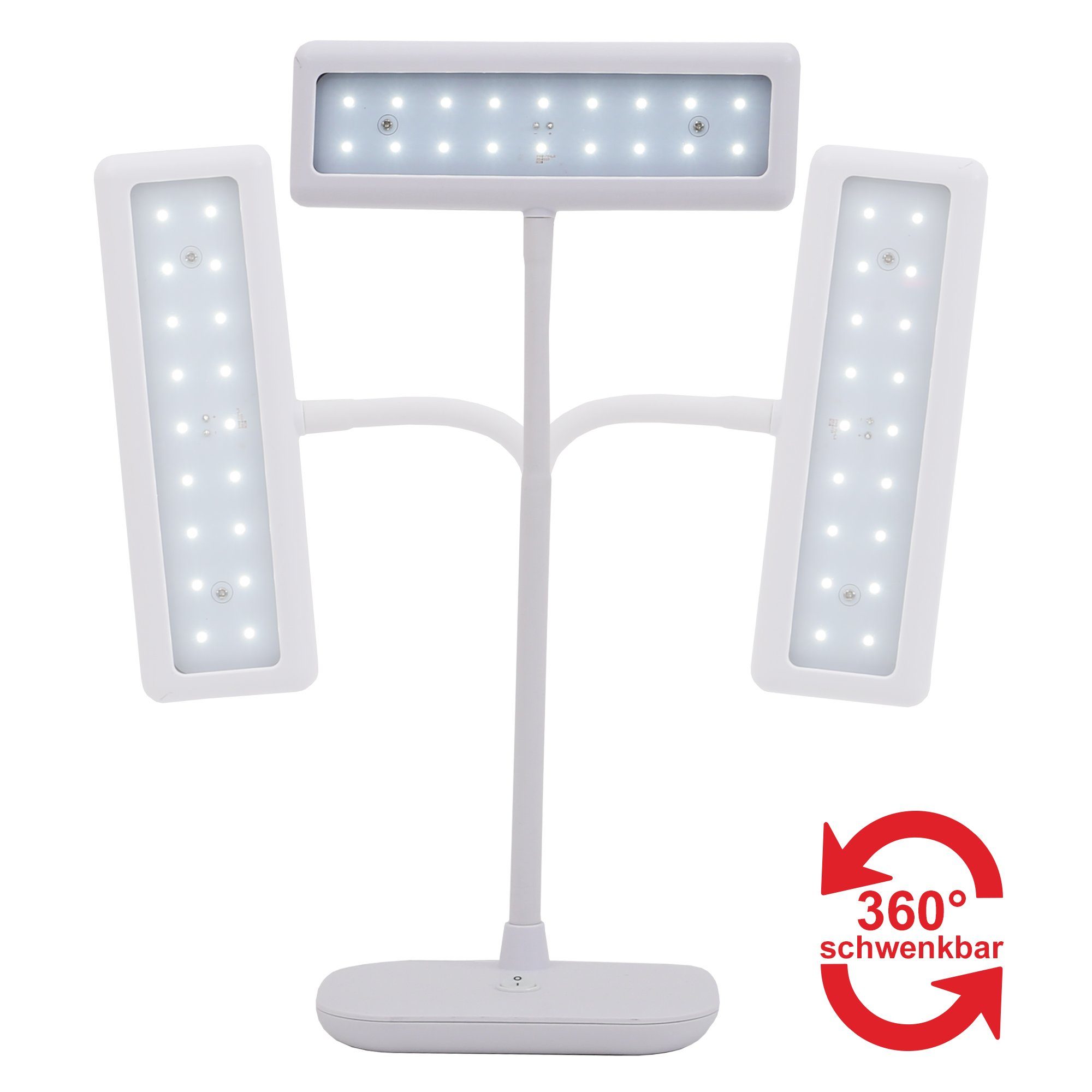 Briloner Leuchten LED Schreibtischlampe 7488-016, schwenkbar, An-/Ausschalter, LED fest verbaut, Kaltweiß, Tischlampe, 42x3,5cm, Weiß, 8W, Leselampe, Schreibtisch, Büro, Bett