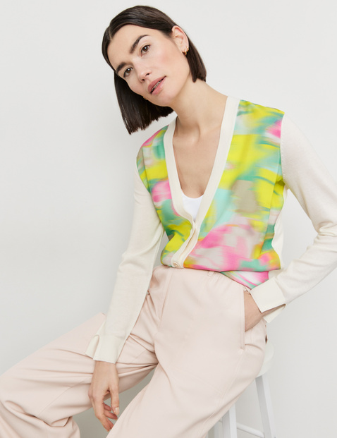 Cardigan mit Material-Patch
