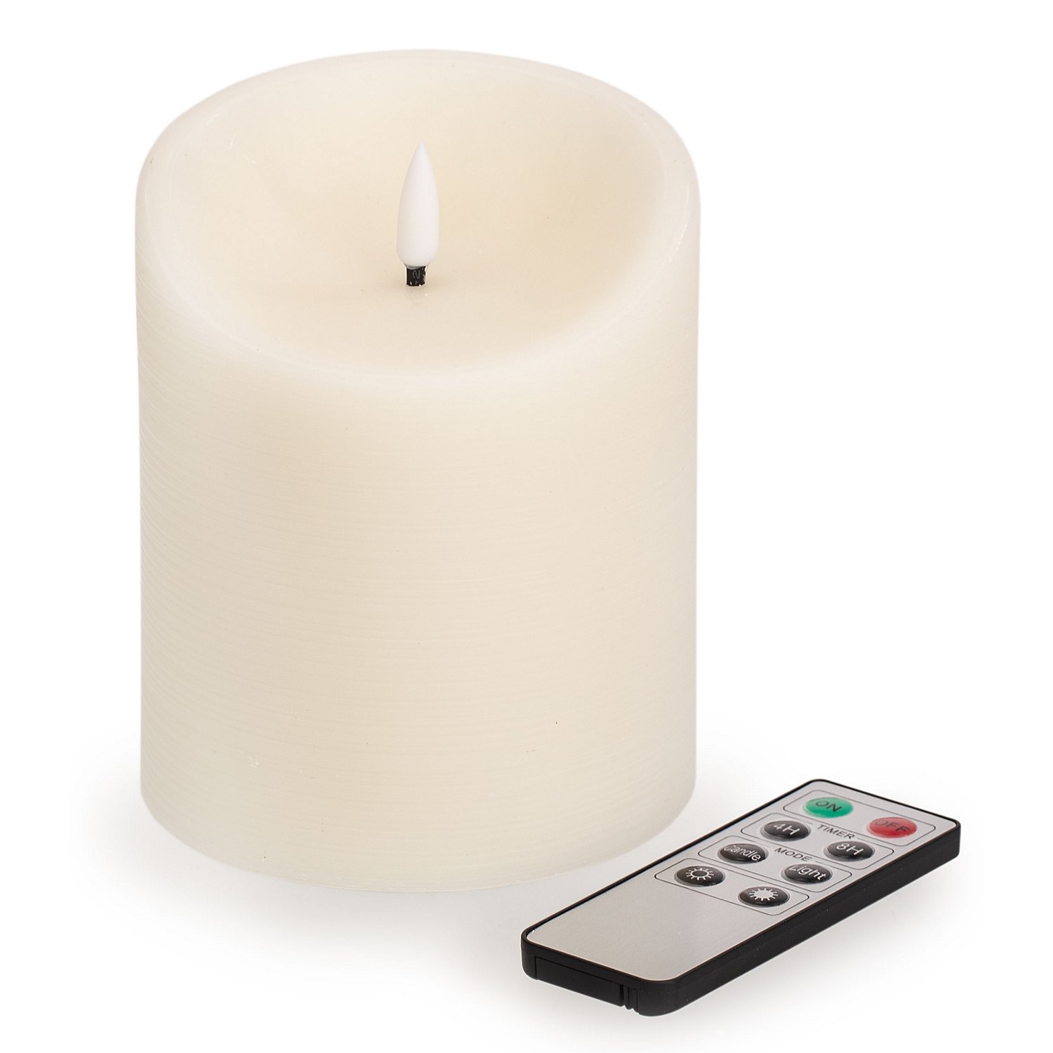 LED Outdoor Kerze, mit Timer, creme, 12 x 10 cm