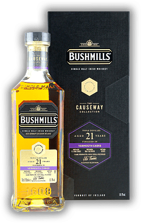 Bushmills 21 Years Causeway Collection 2002/2023 Vermouth 50,7% Bushmills 21 Years Causeway Collection 2002/2023 Vermouth 50,7% Limited Edition, Fassstärke Irish Single Malt. Alter 02/23 - 0,7	 Liter - Vol 50,7%