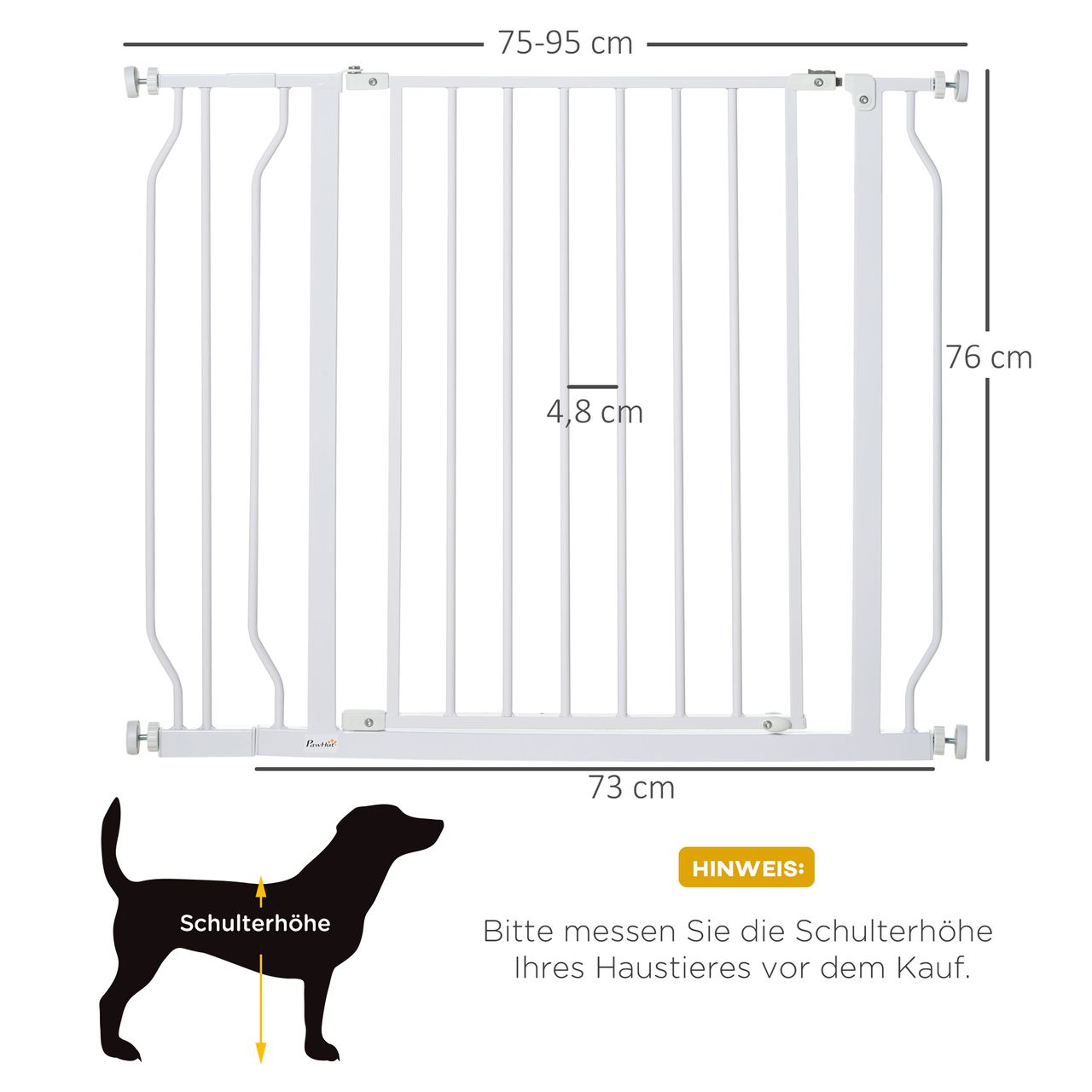 MH Handel Hunde Türschutzgitter Treppenschutzgitter, 75-95 cm Hunde Türgitter