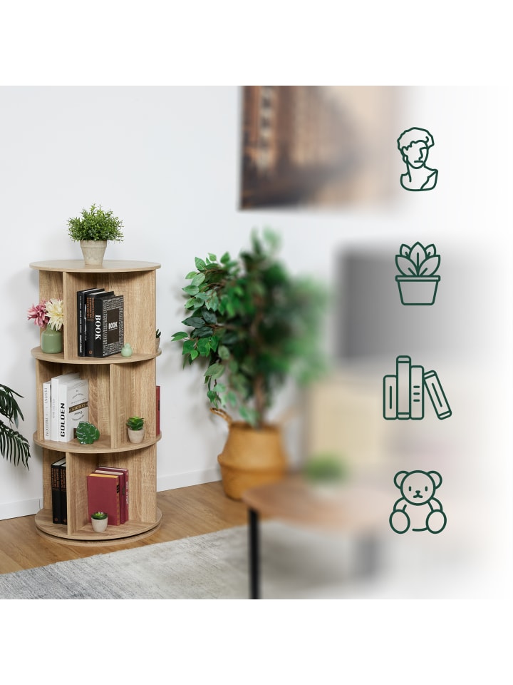 relaxdays Bücherregal in Natur - (H)104 x Ø 50 cm günstig kaufen onesize