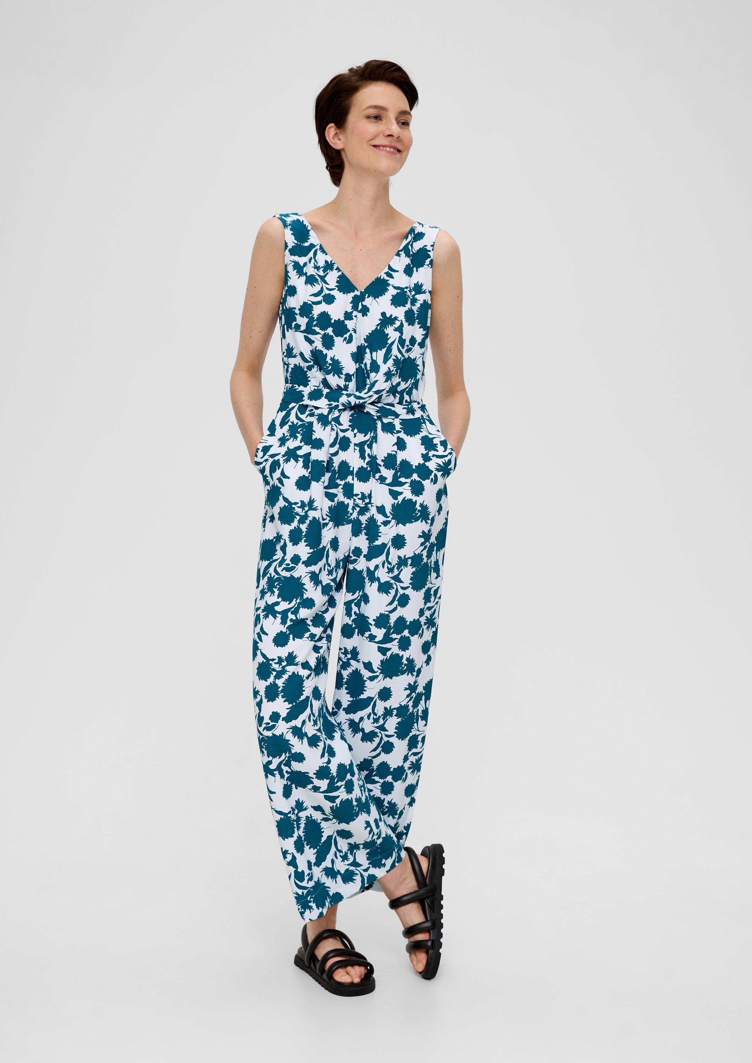 Viskose-Jumpsuit mit Taillengürtel  2132301-67A2