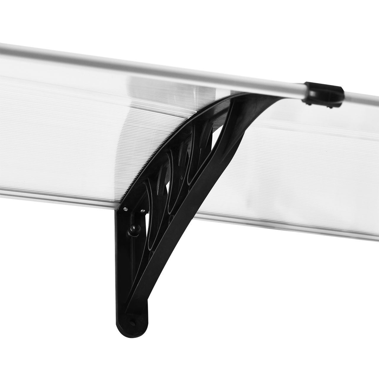 Outsunny Pultvordach Vordach für Haustür 75x195x23 cm Alu Transparent