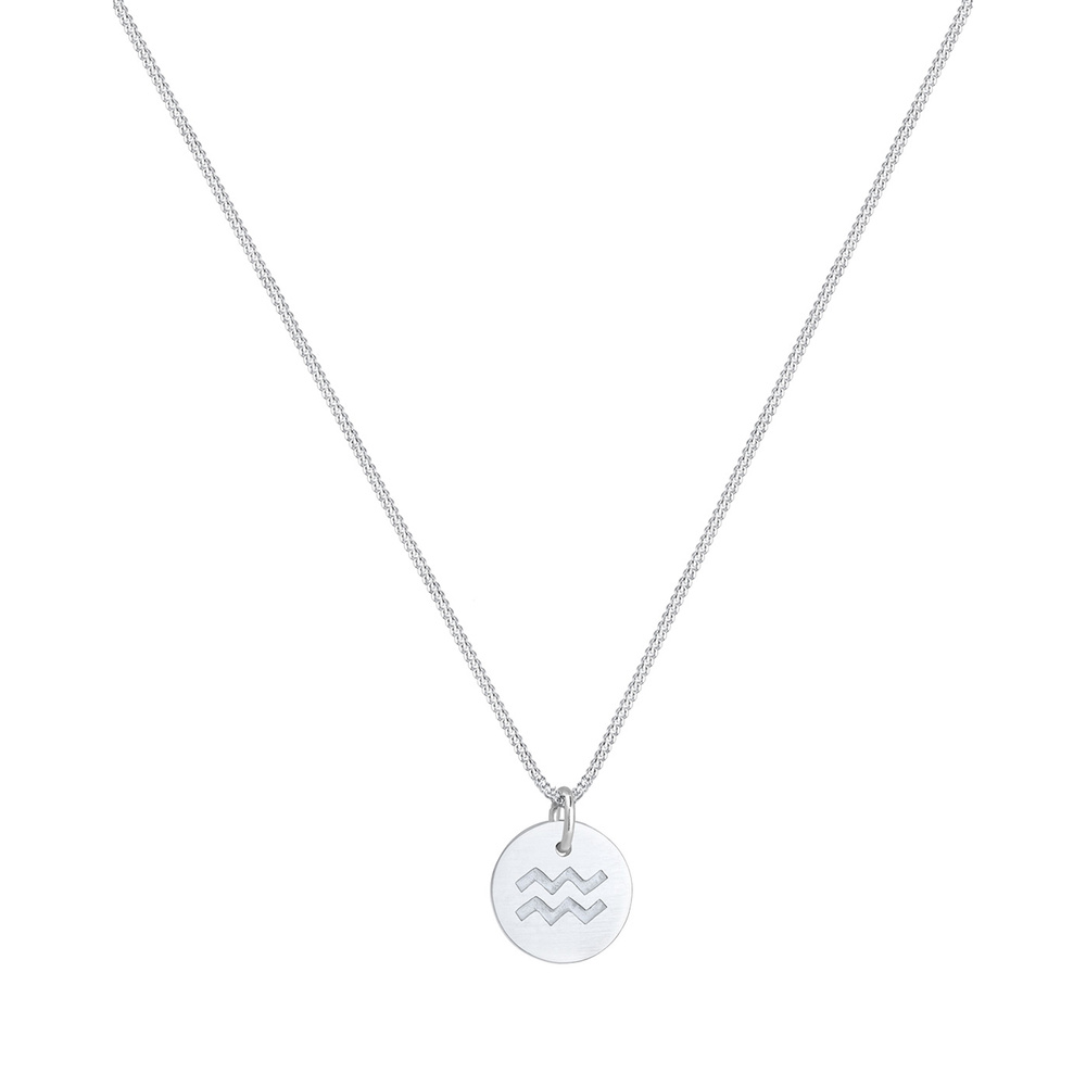 Elli Elli Collier Femme Signe du Zodiaque Verseau - (925/1000) Argent Bijoux