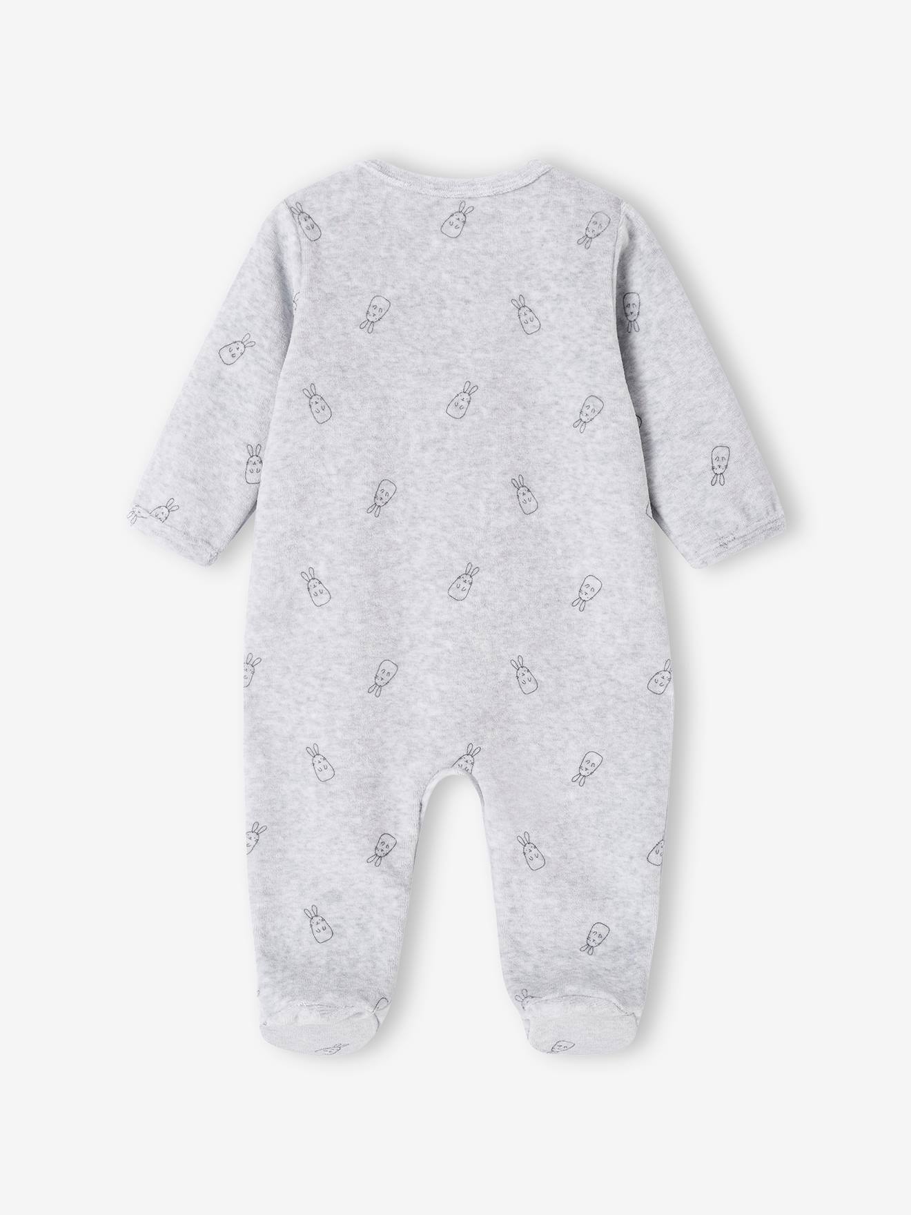 Vertbaudet Baby Samtstrampler Oeko-Tex - grau meliert