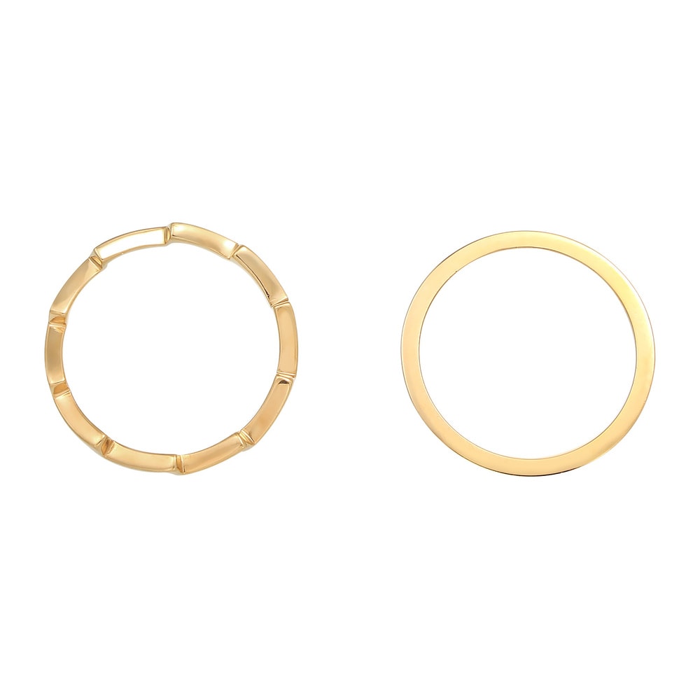 Elli Elli Bague Géo Look Basic Trend Blogger Ensemble Bague Femme - (925/1000) Argent Bague